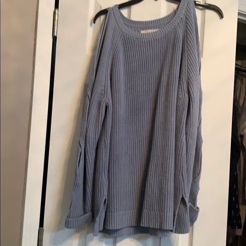 Loft powder blue cold shoulder sweater